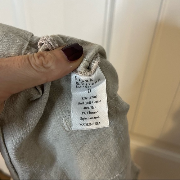 Frank & Eileen Jameson Linen Blend Utility Jogger Pant Women’s Size 0 - Picture 8 of 9
